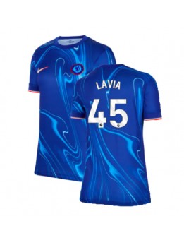 Billige Chelsea Romeo Lavia #45 Hjemmedrakt Dame 2024-25 Kortermet